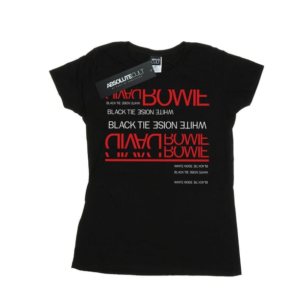 David Bowie Dam/Dam Svart Slips Vit Brus Bomulls T-Shirt