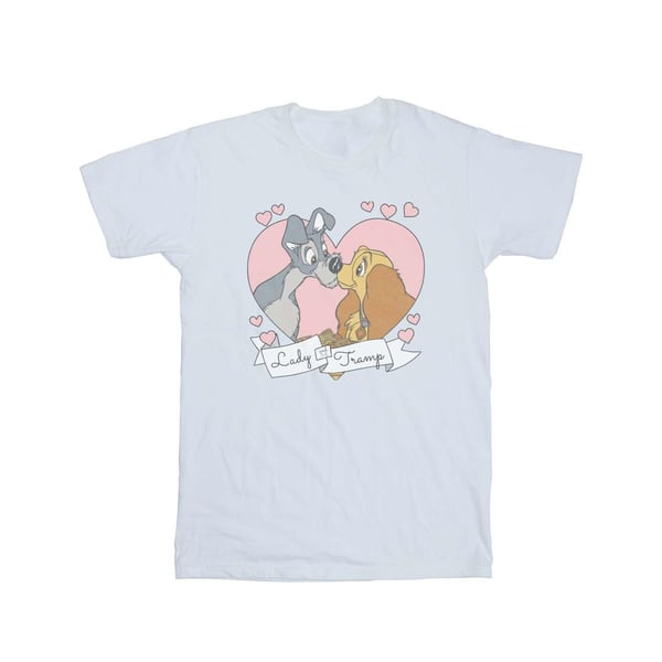 Disney Dam/Dam Lady Och Lufsen Kärlek Bomull Boyfriend T-Shirt