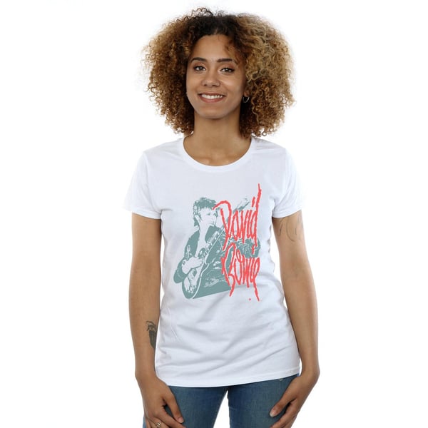 David Bowie Womens/Ladies Mono Guitar Cotton T-Shirt