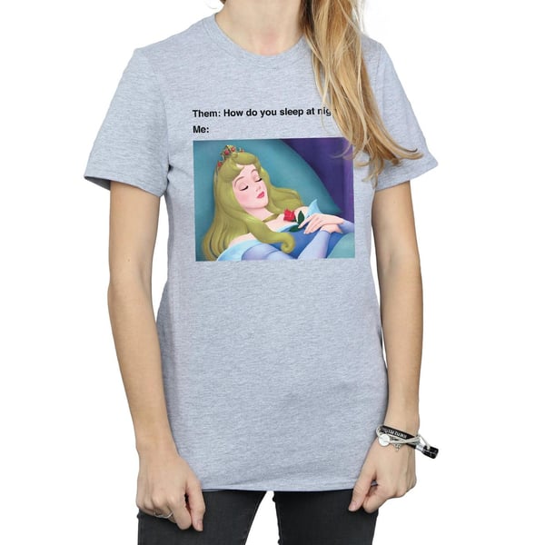 Disney Womens/Ladies Sleeping Beauty Meme Cotton Boyfriend T-Shirt