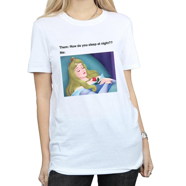 Disney Womens/Ladies Sleeping Beauty Meme Cotton Boyfriend T-Shirt