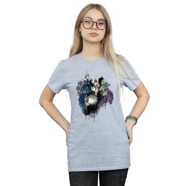 Disney Womens/Ladies Villains Sketch Cotton Boyfriend T-Shirt