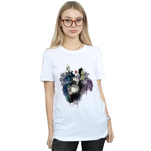 Disney Womens/Ladies Villains Sketch Cotton Boyfriend T-Shirt
