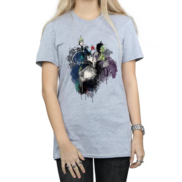 Disney Womens/Ladies Villains Sketch Cotton Boyfriend T-Shirt