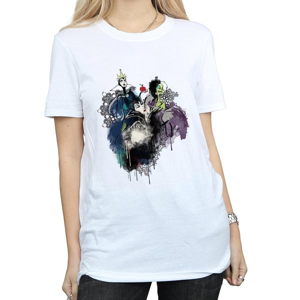 Disney Womens/Ladies Villains Sketch Cotton Boyfriend T-Shirt