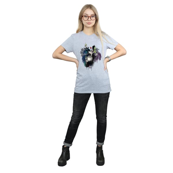 Disney Womens/Ladies Villains Sketch Cotton Boyfriend T-Shirt