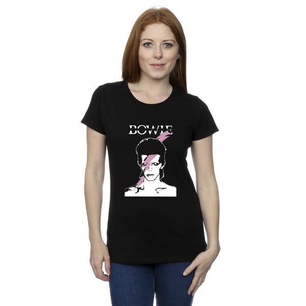 David Bowie Womens/Ladies Pink Flash Cotton T-Shirt