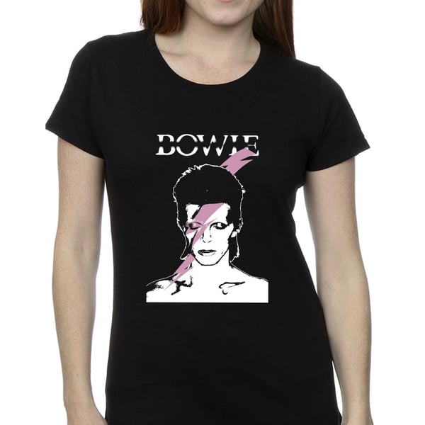 David Bowie Womens/Ladies Pink Flash Cotton T-Shirt