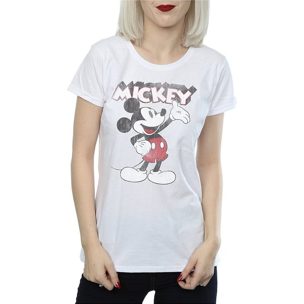 Disney Womens/Ladies Presents Mickey Mouse Cotton T-Shirt