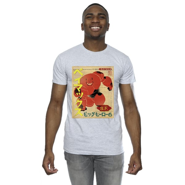 Disney Mens Big Hero 6 Baymax Baymax Newspaper T-Shirt