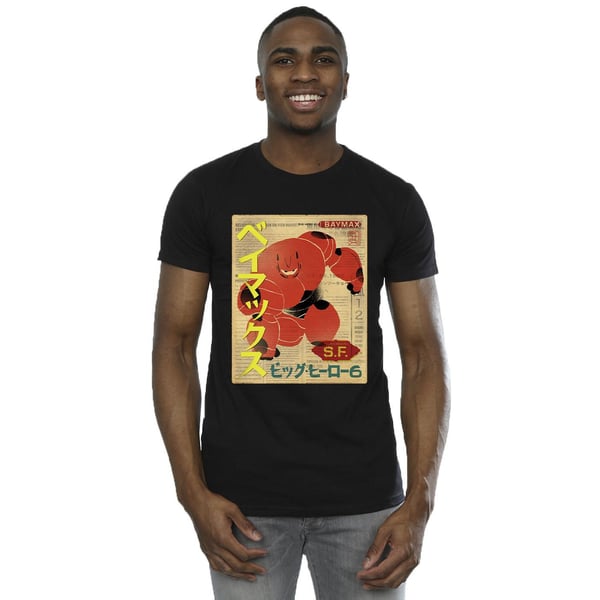 Disney Mens Big Hero 6 Baymax Baymax Newspaper T-Shirt