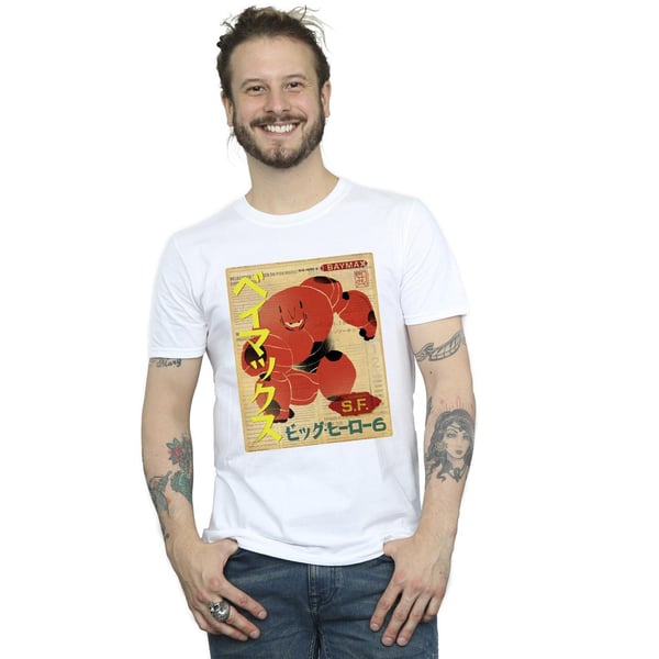 Disney Mens Big Hero 6 Baymax Baymax Newspaper T-Shirt