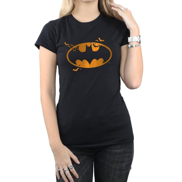DC Comics Womens/Ladies Batman Halloween Logo Cotton T-Shirt