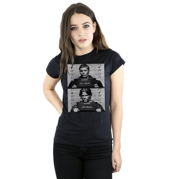 Supernatural Womens/Ladies Winchester Mugshot Cotton T-Shirt