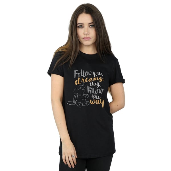 Disney Womens/Ladies Dumbo Follow Your Dream Cotton Boyfriend T-Shirt