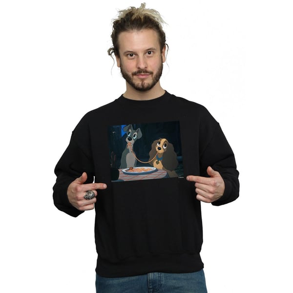 Disney Mens Lady And The Tramp Spaghetti Slurp Sweatshirt