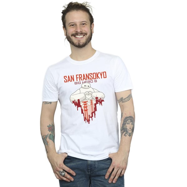 Disney Mens Big Hero 6 Baymax San Fransokyo Heart T-Shirt