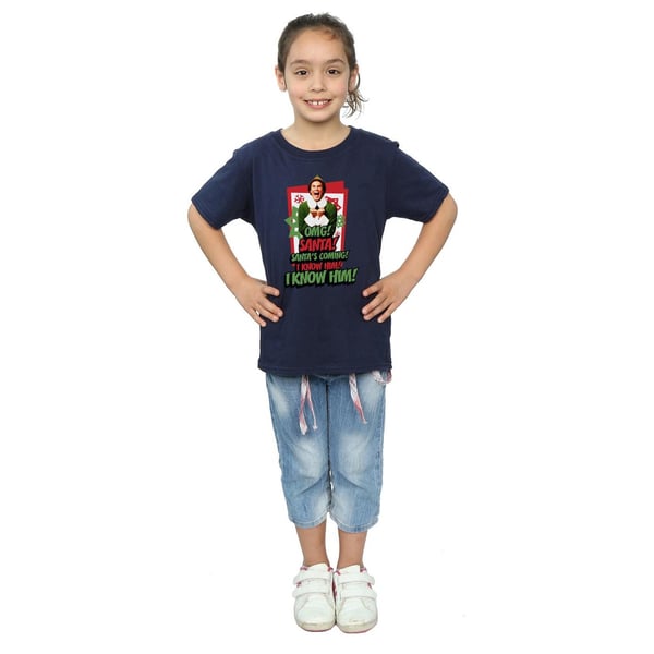 Elf Girls OMG Santa Cotton T-Shirt
