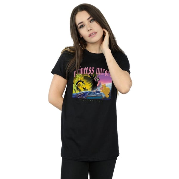Disney Womens/Ladies Sleeping Beauty And Maleficent Cotton Boyfriend T-Shirt