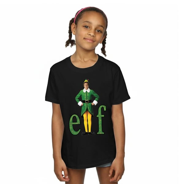 Elf Girls Buddy Logo Cotton T-Shirt