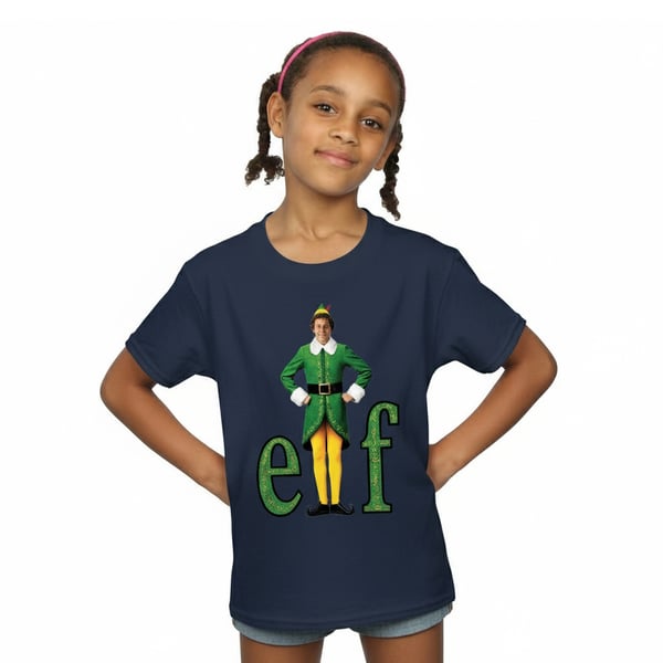 Elf Girls Buddy Logo Cotton T-Shirt