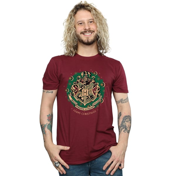 Harry Potter Mens Wreath Cotton Christmas T-Shirt