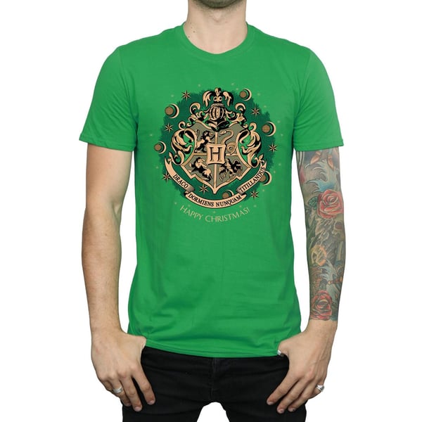 Harry Potter Mens Wreath Cotton Christmas T-Shirt