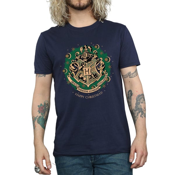 Harry Potter Mens Wreath Cotton Christmas T-Shirt