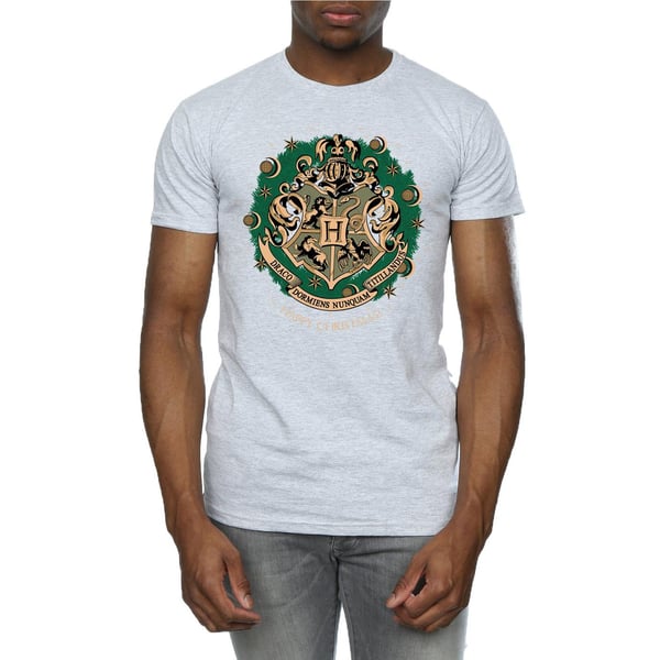 Harry Potter Mens Wreath Cotton Christmas T-Shirt