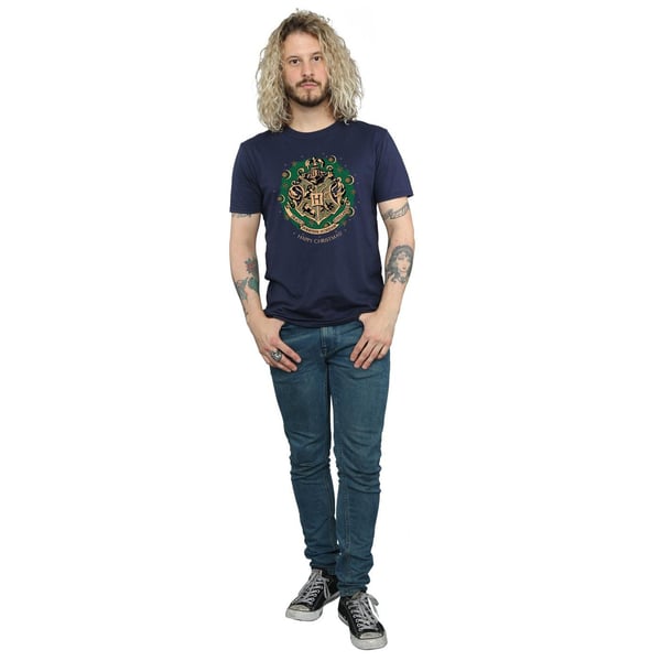 Harry Potter Mens Wreath Cotton Christmas T-Shirt