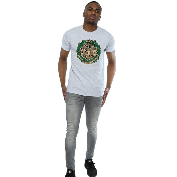 Harry Potter Mens Wreath Cotton Christmas T-Shirt