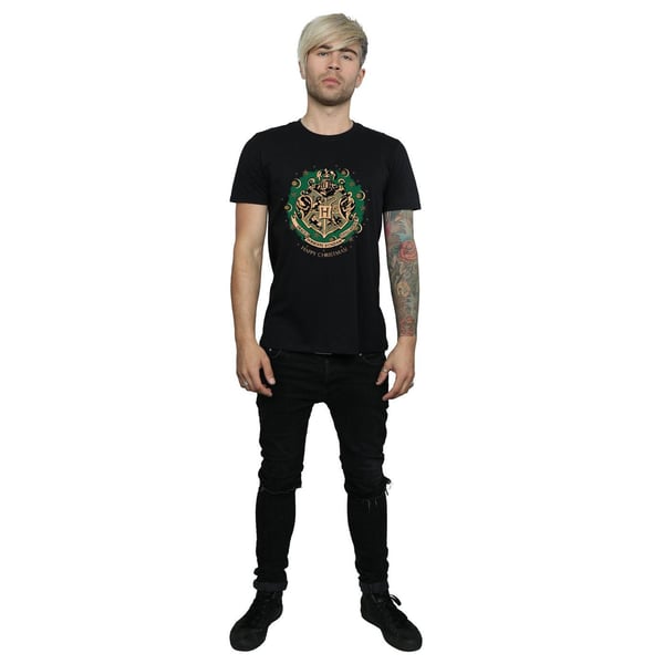 Harry Potter Mens Wreath Cotton Christmas T-Shirt