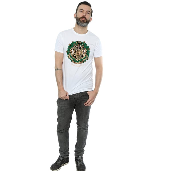 Harry Potter Mens Wreath Cotton Christmas T-Shirt