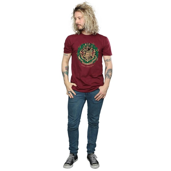Harry Potter Mens Wreath Cotton Christmas T-Shirt