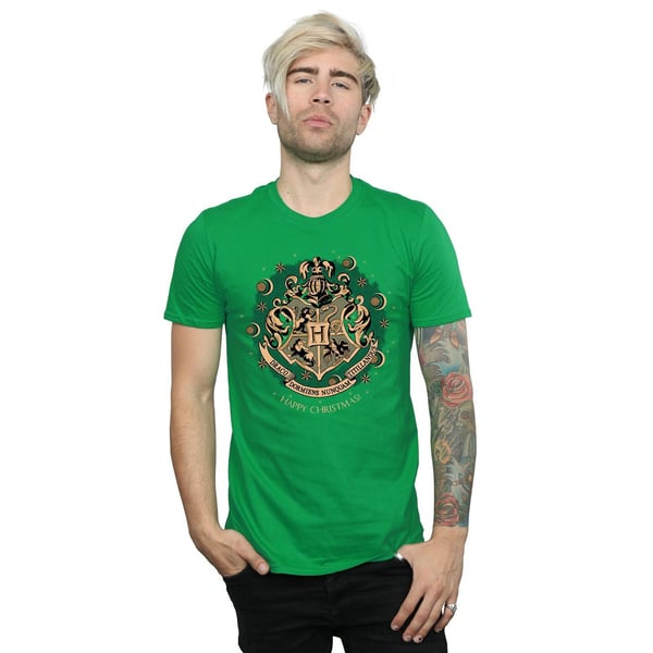 Harry Potter Mens Wreath Cotton Christmas T-Shirt
