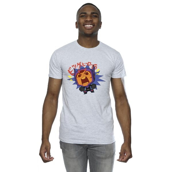 Disney Mens Big Hero 6 Baymax Hiro Angry Manga T-Shirt