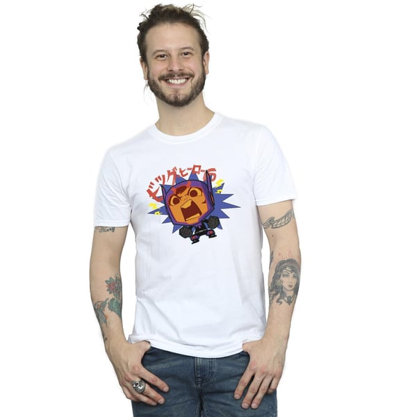 Disney Mens Big Hero 6 Baymax Hiro Angry Manga T-Shirt