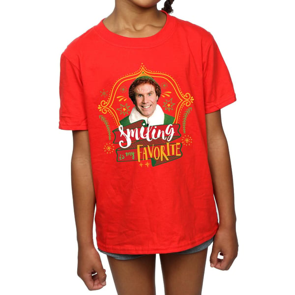 Elf Girls Buddy Smiling Cotton T-Shirt