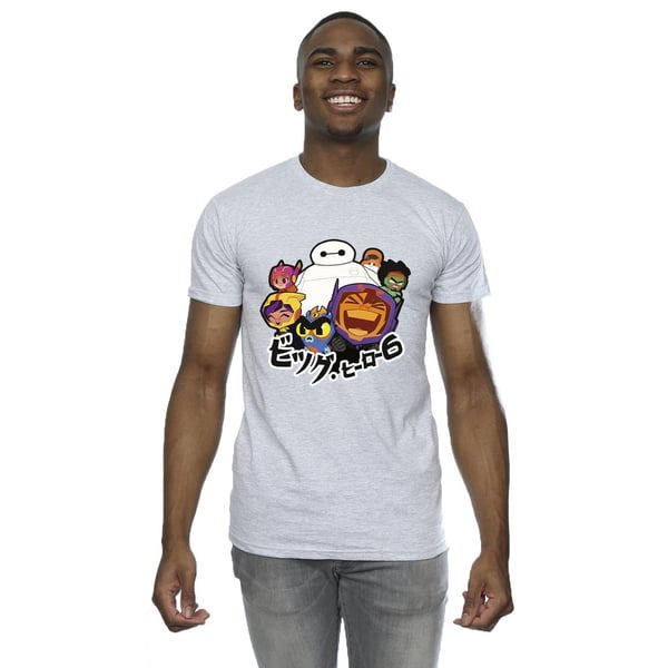 Disney Mens Big Hero 6 Baymax Group Manga T-Shirt