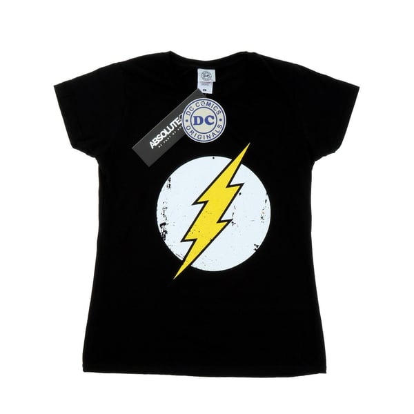 DC Comics Womens/Ladies Flash Distressed Logo Cotton T-Shirt