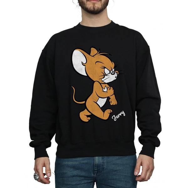 Tom and Jerry Mens Angry Mouse Cotton Sweatshirt