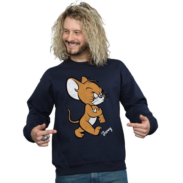 Tom and Jerry Mens Angry Mouse Cotton Sweatshirt