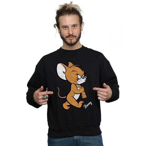 Tom and Jerry Mens Angry Mouse Cotton Sweatshirt