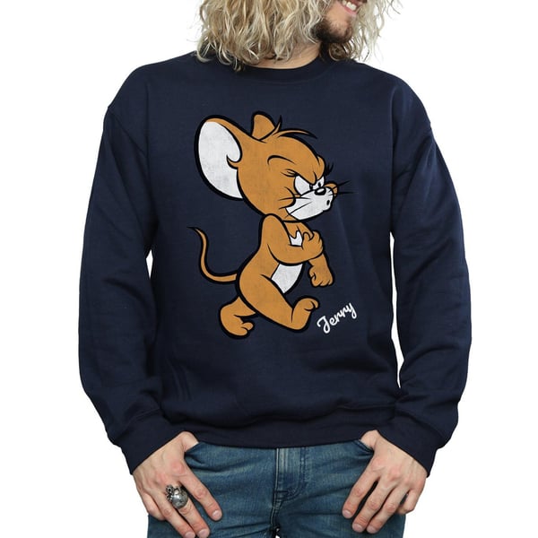 Tom and Jerry Mens Angry Mouse Cotton Sweatshirt