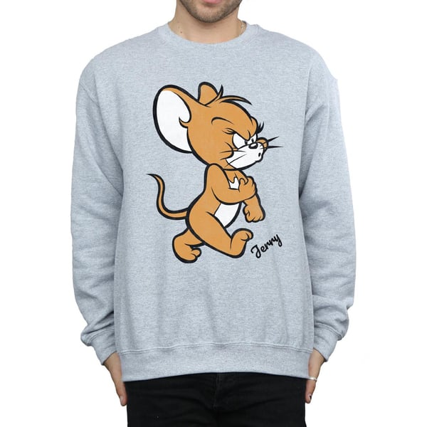 Tom and Jerry Mens Angry Mouse Cotton Sweatshirt