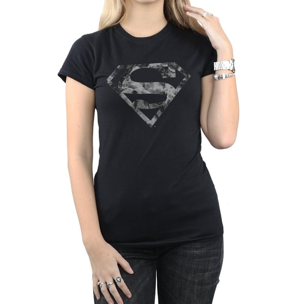 DC Comics Womens/Ladies Superman Marble Logo Cotton T-Shirt