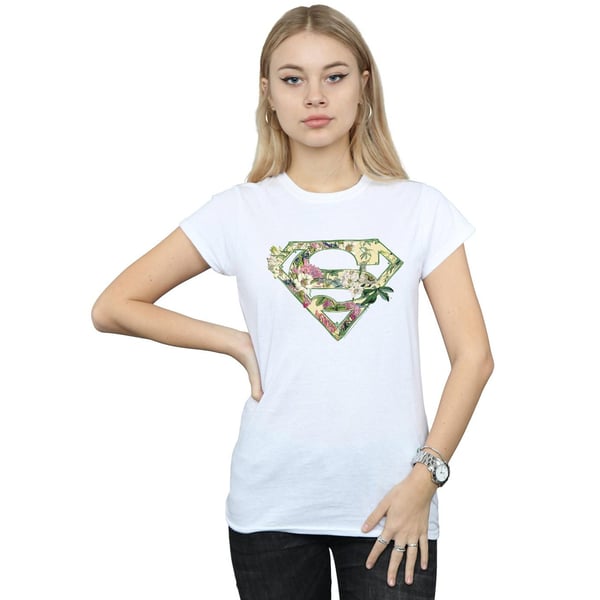 DC Comics Womens/Ladies Supergirl Floral Shield Cotton T-Shirt