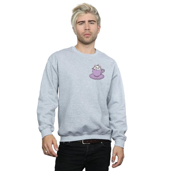 Disney Mens Aristocats Marie In Cup Breast Print Sweatshirt