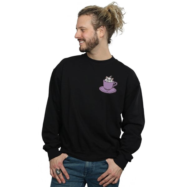 Disney Mens Aristocats Marie In Cup Breast Print Sweatshirt