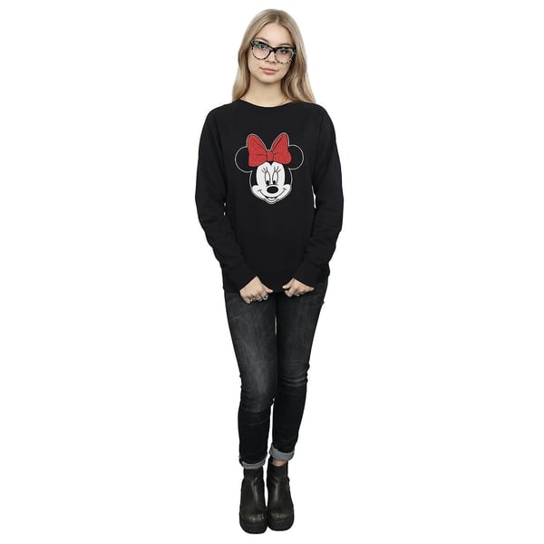 Disney Womens/Ladies Minnie Mouse Head Sweatshirt